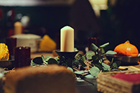 Elegant tablescape under the evening sky